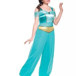 Brand New Disney Princess Jasmine Costume - Teal and Gold